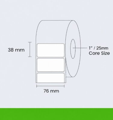 76 x 38 mm direct thermal labels