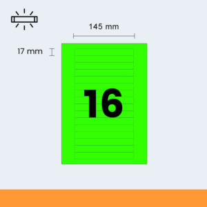 fluorescent green laser labels 16 per A4 sheet