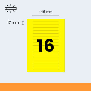 fluorescent yellow laser labels 16 per A4 sheet