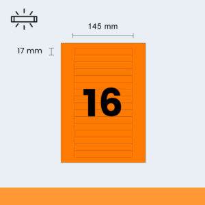 16 fluorescent orange laser labels per A4 sheet
