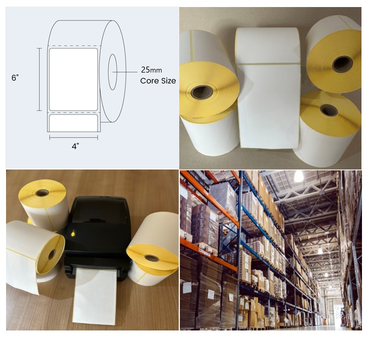 6x4 direct thermal labels, 4x6 thermal labels on roll